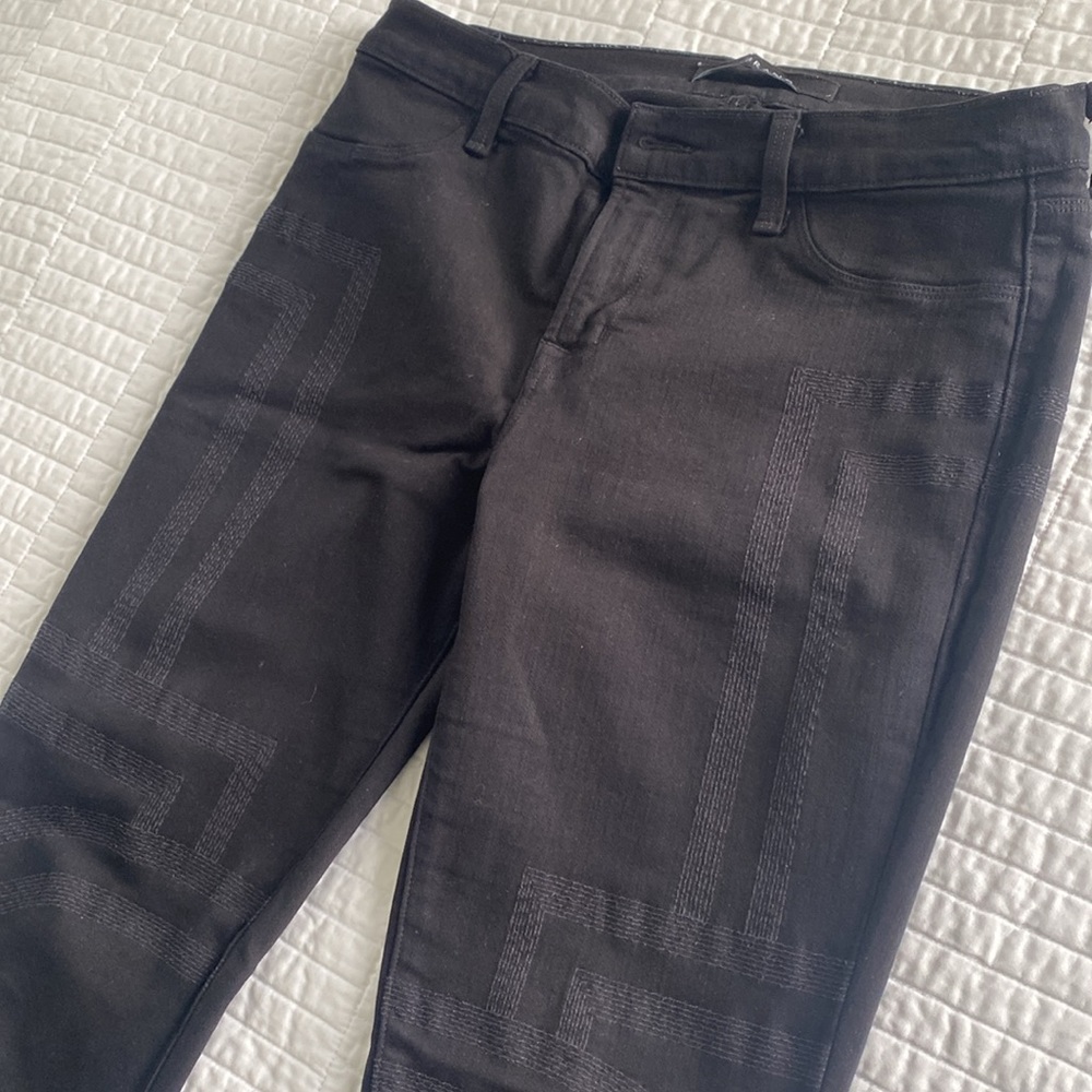 J Brand embroidered black skinny jeans